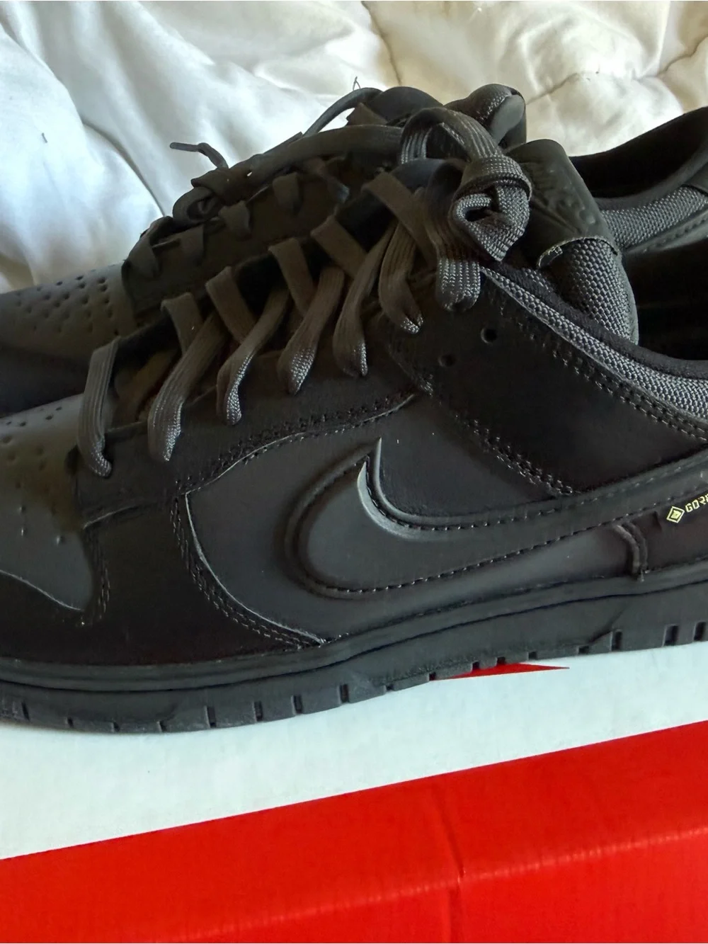 Nike Men’s Black Low-Top Leather Sneakers with GORE-TEX